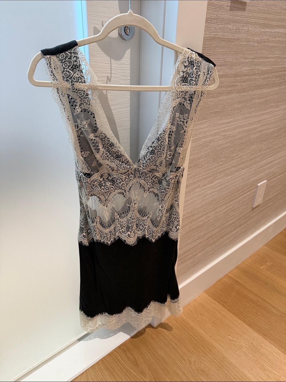 Black and White Lace Mini Dress